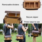 Cwatcun D127 Single Shoulder Vintage Water-resistant Canvas Bag DSLR Camera Photo Bag