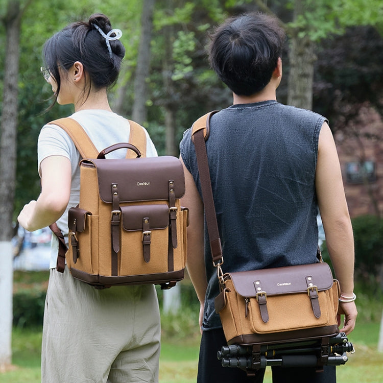 Cwatcun D127 Single Shoulder Vintage Waterproof Canvas Bag DSLR Camera Photo Bag - free shipping - PMC TechLife - Order now!