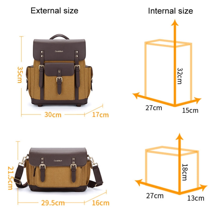 Cwatcun D127 Single Shoulder Vintage Waterproof Canvas Bag DSLR Camera Photo Bag - free shipping - PMC TechLife - Order now!