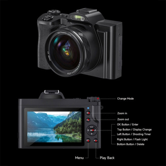 DC-201S 5K/30FPS 3.5-Inch 16X Six-Axis Anti-Shake HD Digital Camera With UV Lens(EU Plug)