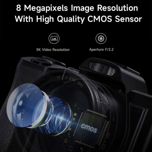 DC-201S 5K/30FPS 3.5-Inch 16X Six-Axis Anti-Shake HD Digital Camera With UV Lens(US Plug)