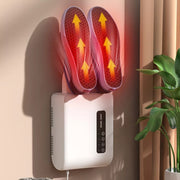 140W Boot Dryer Wall Mounted Shoes Warmer Heater, 3 Gear Timing, 360 Degree Rotating Air Outlet EU Plug(Black)