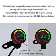 Morfayer Motorcycle Dual Display Intelligent Alarm Power Meter, Model: Voltmeter+Water Temperature Meter(Random Color Delivery)
