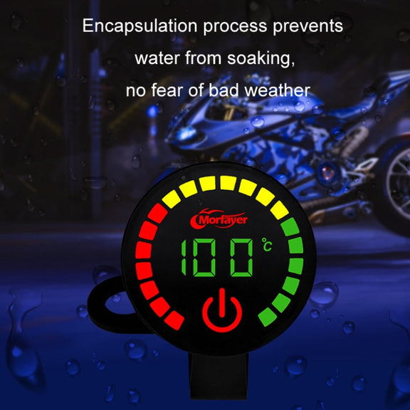 Morfayer Motorcycle Dual Display Intelligent Alarm Power Meter, Model: Water Temperature Meter(Random Color Delivery)