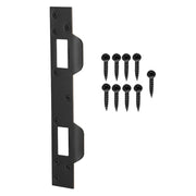 Heavy Duty Metal Latch Plate for Exterior Interior Door Double Hole Reinforcement Striker Plates(Black)