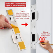 Heavy Duty Metal Latch Plate for Exterior Interior Door Double Hole Reinforcement Striker Plates(White)