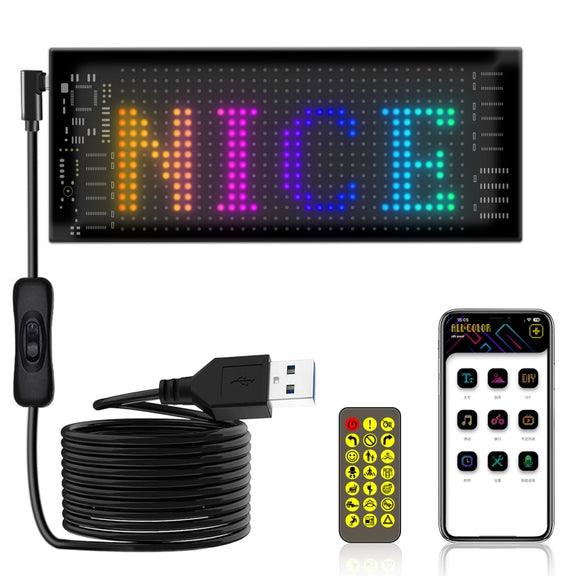 7x17.3cm（16 x 32 LEDs) Car Flexible Display Advertising Screen APP Bluetooth Smart Screen