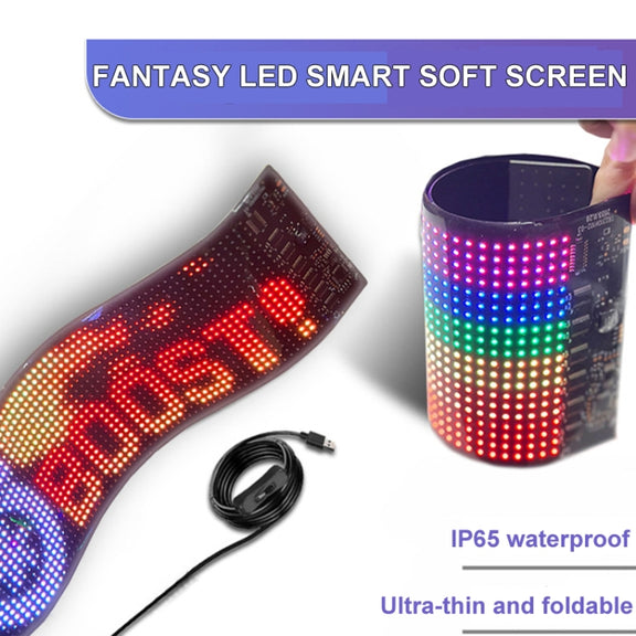 7x17.3cm（16 x 32 LEDs) Car Flexible Display Advertising Screen APP Bluetooth Smart Screen