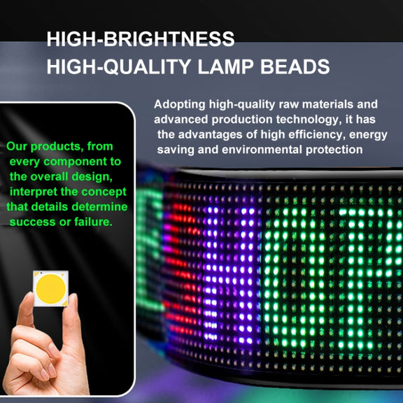 7x17.3cm（16 x 32 LEDs) Car Flexible Display Advertising Screen APP Bluetooth Smart Screen