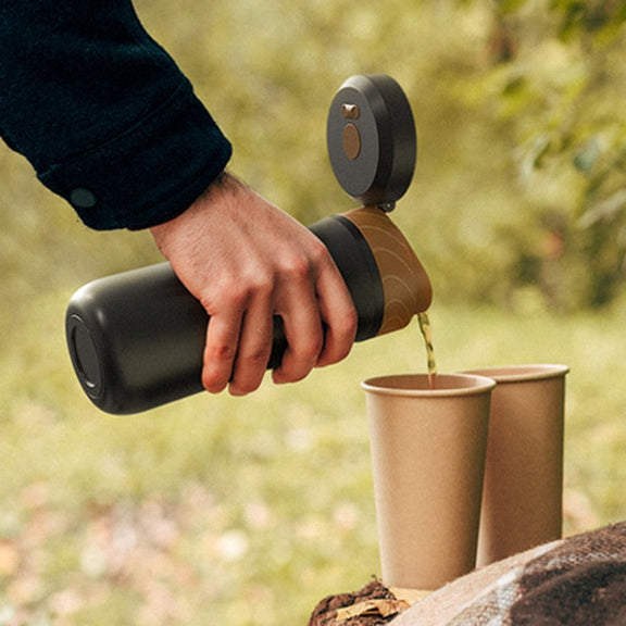 Portable Thermos Tea Brewer Coffee Filter Stainless Steel Carry-On French Press Kettle, Capacity: 320ml