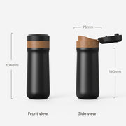Portable Thermos Tea Brewer Coffee Filter Stainless Steel Carry-On French Press Kettle, Capacity: 320ml