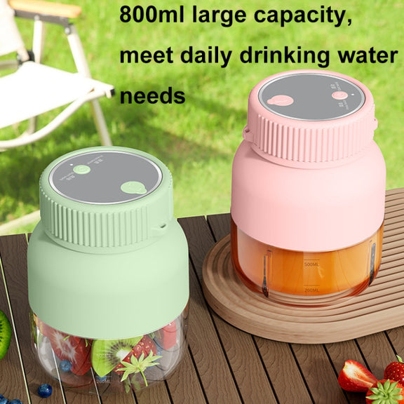 800ml Multifunctional Wireless Portable Juicer Large-capacity Outdoor Juicer(Green)