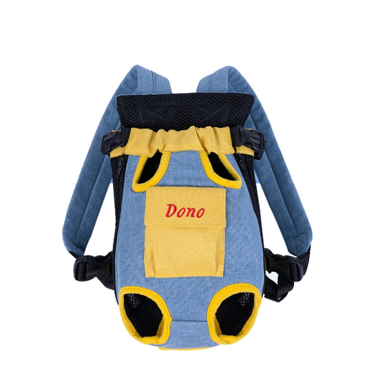 DONO Pet Four-legged Bag Outdoor Carrying Bag Breathable Backpack, Size: XL(Blue Yellow) - free shipping - PMC Jewellery - Order now!