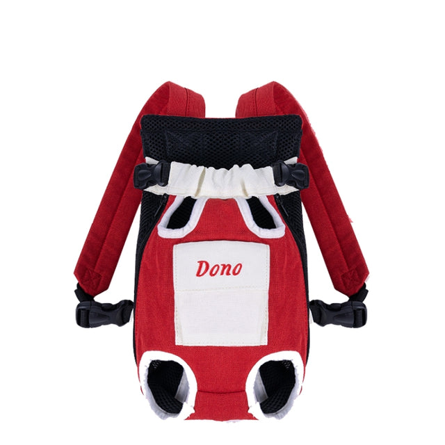 DONO Pet Four-legged Bag Outdoor Carrying Bag Breathable Backpack, Size: XXXL(Red White)