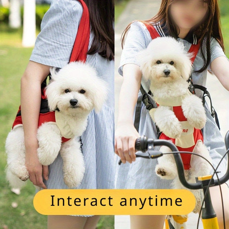 DONO Pet Four-legged Bag Outdoor Carrying Bag Breathable Backpack, Size: XXL(Blue Yellow)