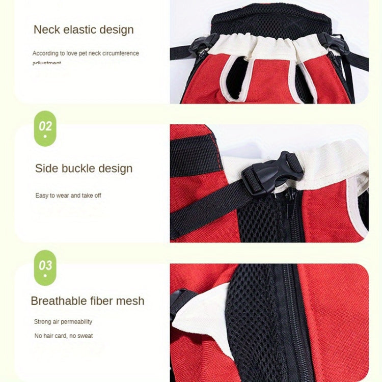 DONO Pet Four-legged Bag Outdoor Carrying Bag Breathable Backpack, Size: XXL(Red White) - Pet Storages & Bags by DONO | Online Shopping South Africa | PMC Jewellery | Buy Now Pay Later Mobicred