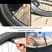 2pcs Metal Bicycle Tire Pry Bars Levers Mountain Bike Tire Removal Tools(Black)