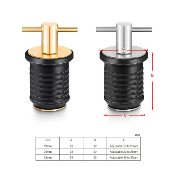 Marine Motorboat Deck Cross Drain Plug Screw, Size: Copper For 25mm