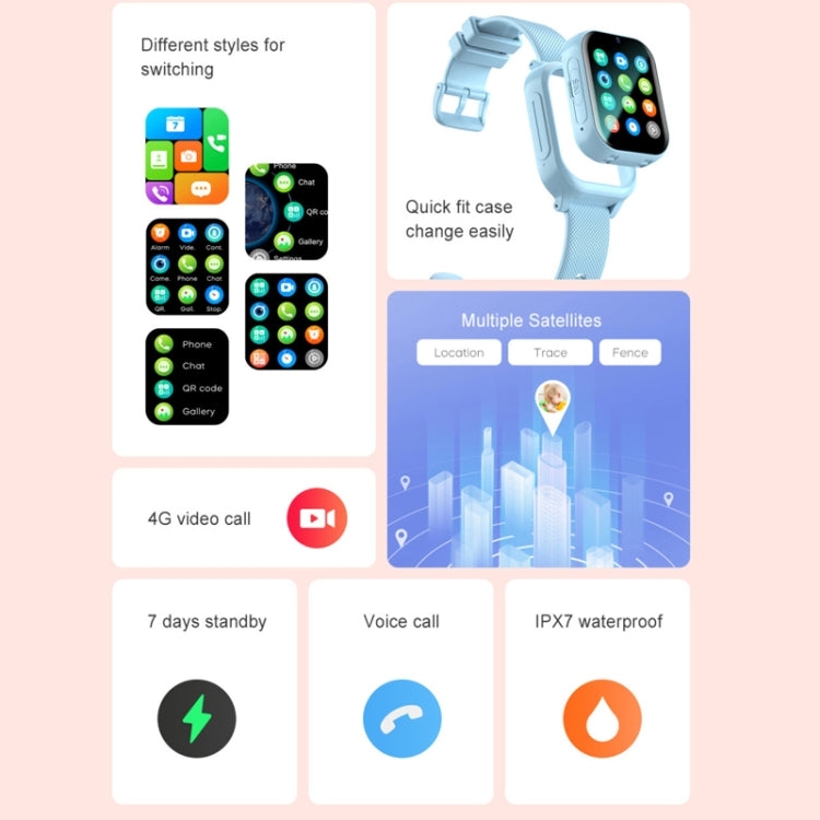 K26H  4G Kids Phone Watch With 1.83-inch Touch Screen Front Camera SOS GPS Location(Pink) - Smart Watches by PMC TechLife | Online Shopping South Africa | PMC TechLife | Buy Now Pay Later Mobicred