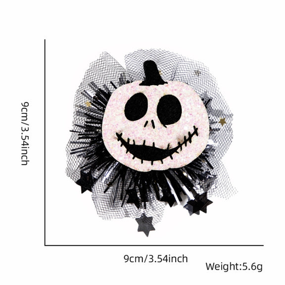 Halloween Hair Clips Hair Accessories Kids Party Dress Up Jewelry, Style: White Pumpkin Demon
