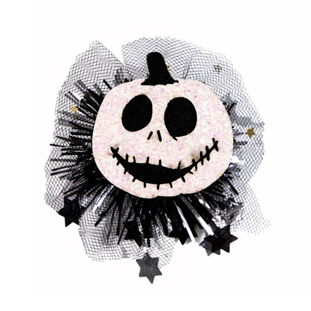 Halloween Hair Clips Hair Accessories Kids Party Dress Up Jewelry, Style: White Pumpkin Demon