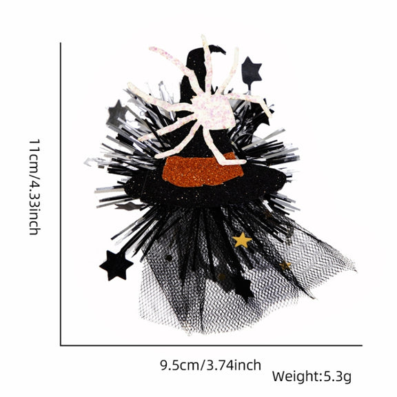 Halloween Hair Clips Hair Accessories Kids Party Dress Up Jewelry, Style: Spider Witch Hat