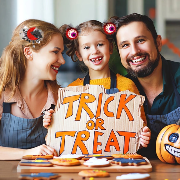 Halloween Hair Clips Hair Accessories Kids Party Dress Up Jewelry, Style: Ghost Open