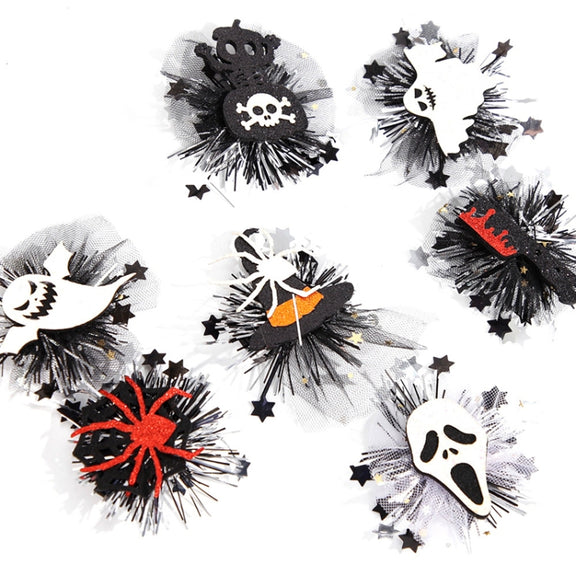Halloween Hair Clips Hair Accessories Kids Party Dress Up Jewelry, Style: Ghost Open