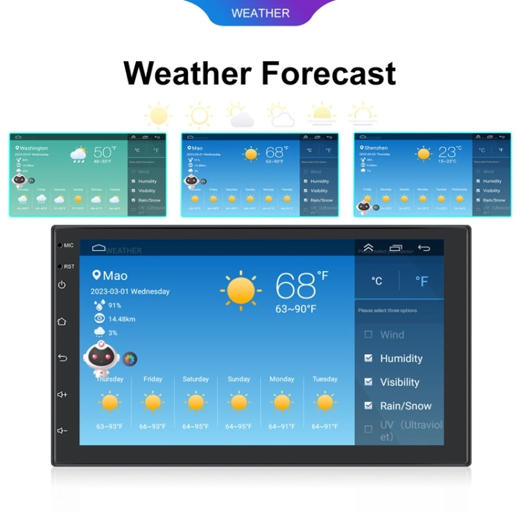 10.1inch Android 13.0 Dual Butt Universal Wireless Carplay Car Navigation Center Control All-In-One Monitor(Standard)