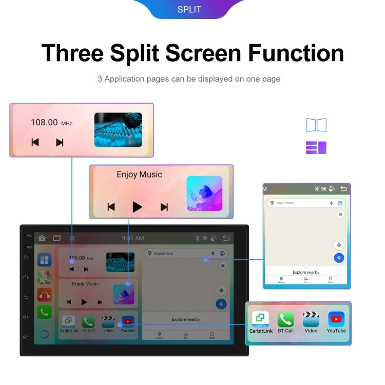 10.1inch Android 13.0 Dual Butt Universal Wireless Carplay Car Navigation Center Control All-In-One Monitor(Standard+AHD Camera)