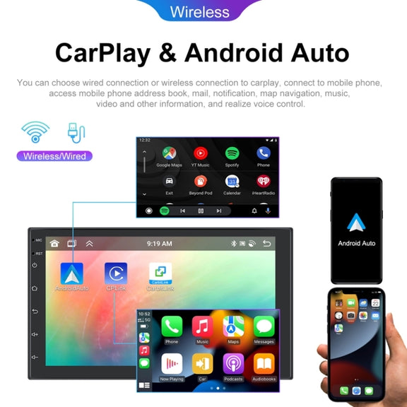 10.1inch Android 13.0 Dual Butt Universal Wireless Carplay Car Navigation Center Control All-In-One Monitor(Standard)