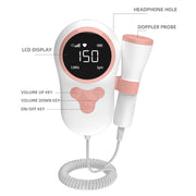 T505 IP5 Dustproof And Water-resistant Pregnant Women Home Doppler Fetal Heart Rate Monitor(Pink)