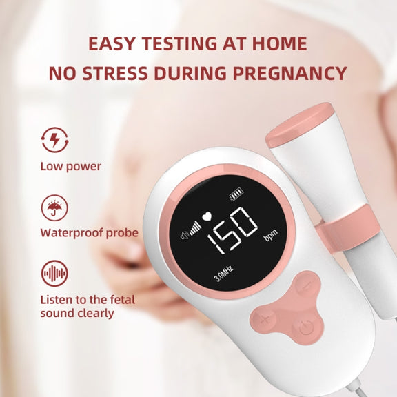 T505 IP5 Dustproof And Water-resistant Pregnant Women Home Doppler Fetal Heart Rate Monitor(Pink)