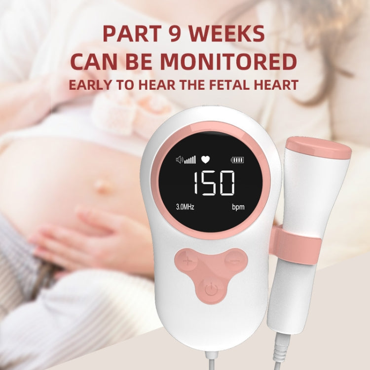 T505 IP5 Dustproof And Water-resistant Pregnant Women Home Doppler Fetal Heart Rate Monitor(Pink)