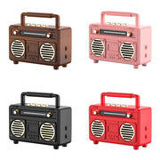 BT21 Retro USB Flash Drive FM Radio Wireless Bluetooth Speaker, Color: Black