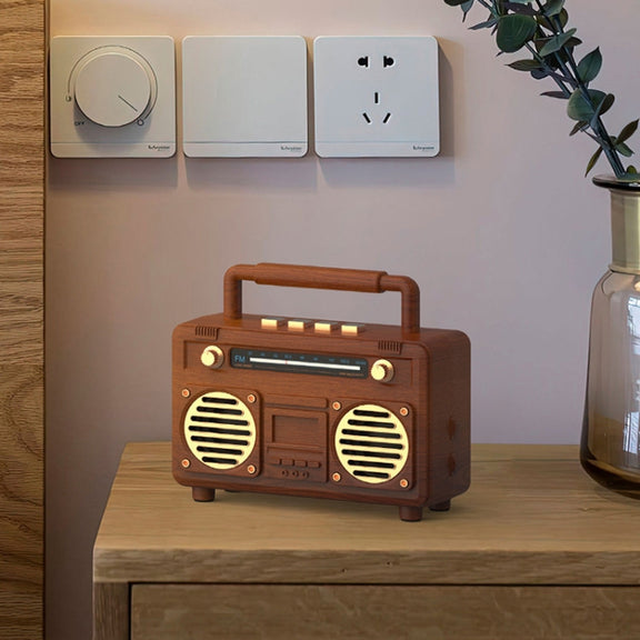 BT21 Retro USB Flash Drive FM Radio Wireless Bluetooth Speaker, Color: Pink