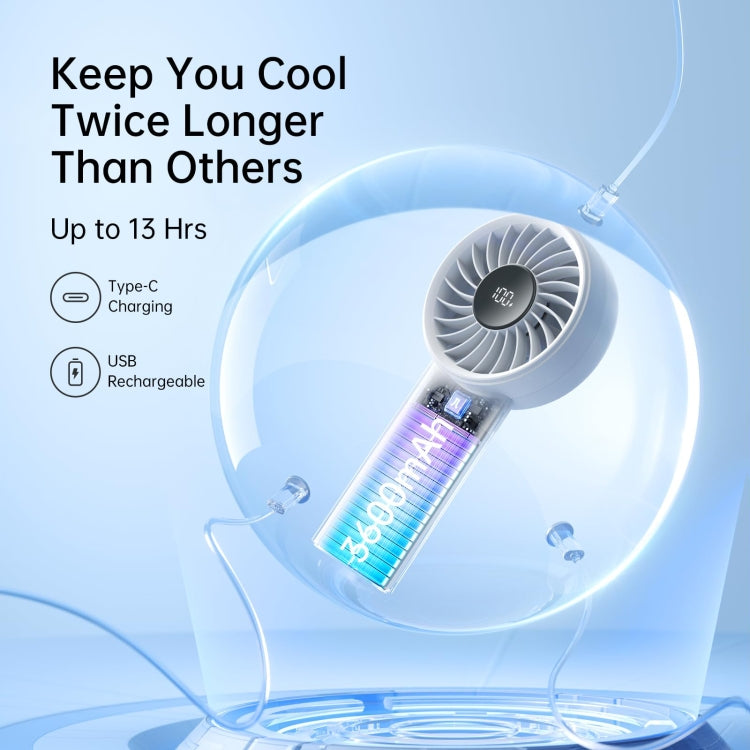 JisuLife Life4 Handheld Portable Small Rechargeable Fan, Battery Capacity: 3600mAh Black