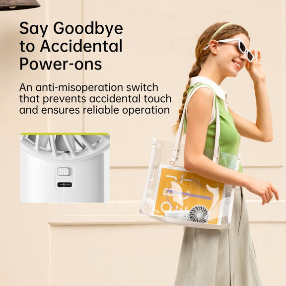 JisuLife Life4 Handheld Portable Small Rechargeable Fan, Battery Capacity: 3600mAh Black