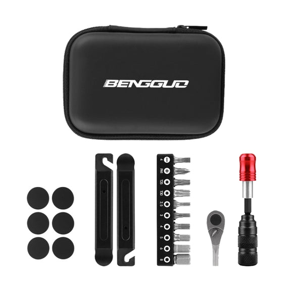 BENGGUO Bicycle Repair Tool Mountain Bike Ratchet Wrench Repair Combination Set, Spec: Set 2