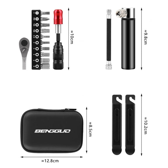 BENGGUO Bicycle Repair Tool Mountain Bike Ratchet Wrench Repair Combination Set, Spec: Set 2