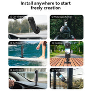 AMagisn Flexible Adhesive Mount for DJI / GoPro HERO / Insta360 Action Camera, Spec: 3 Claws
