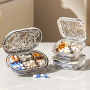Portable Medicine Dispenser Traveling Carrying Plastic Organizer, Style: Small Tranaparent