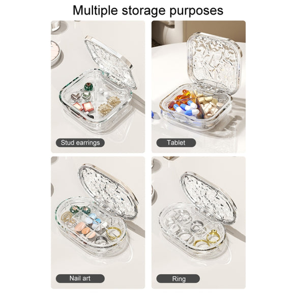 Portable Medicine Dispenser Traveling Carrying Plastic Organizer, Style: Small Transparent Gray