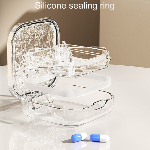 Portable Medicine Dispenser Traveling Carrying Plastic Organizer, Style: Small Tranaparent