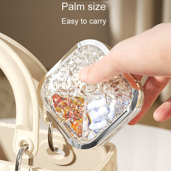 Portable Medicine Dispenser Traveling Carrying Plastic Organizer, Style: Small Transparent Gray