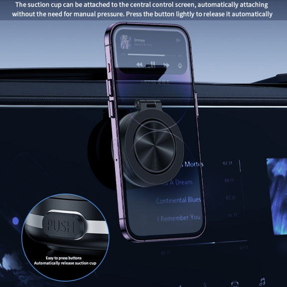 AIMITE C1 Vacuum Adsorption Foldable Magnetic Support Bracket Car Cell Phone Holder(Black)
