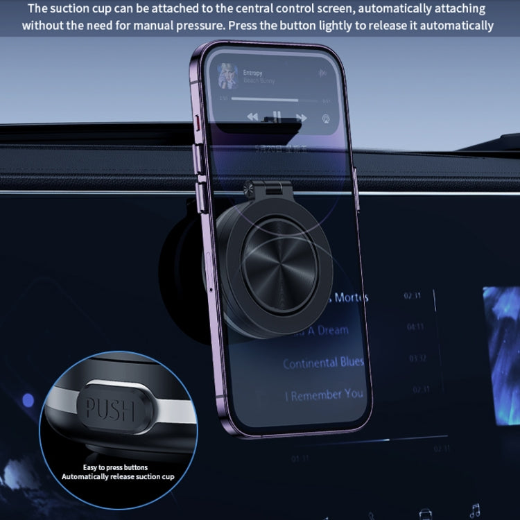 AIMITE C1 Vacuum Adsorption Foldable Magnetic Support Bracket Car Cell Phone Holder(Black)