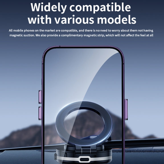 AIMITE C1 Vacuum Adsorption Foldable Magnetic Support Bracket Car Cell Phone Holder(Black)