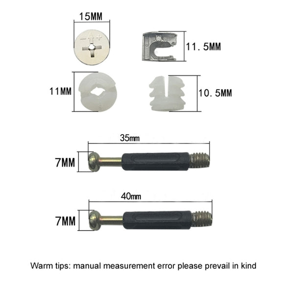 10pcs 40mm 3 In 1 Screw Connector Furniture Link Fixer Closet Eccentric Wheel Nut Connection Fastener