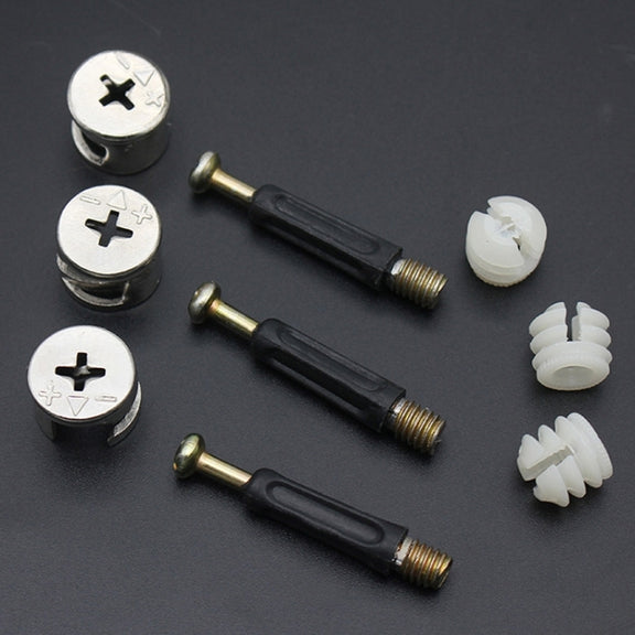 10pcs 40mm 3 In 1 Screw Connector Furniture Link Fixer Closet Eccentric Wheel Nut Connection Fastener